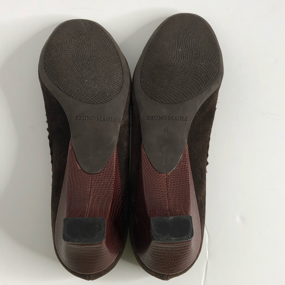 Bruno Magli Brown Suede Mary Jane Heeled Shoes 6 - Picture 12 of 14